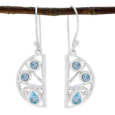 Bianca Minimalist Gemstone Earrings for Everyday Glam Blue topaz Blue Dangle